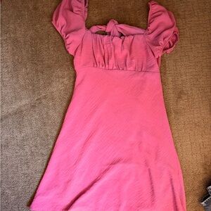 Alter’d State Pink/Purple Mini Dress with Puff sleeves